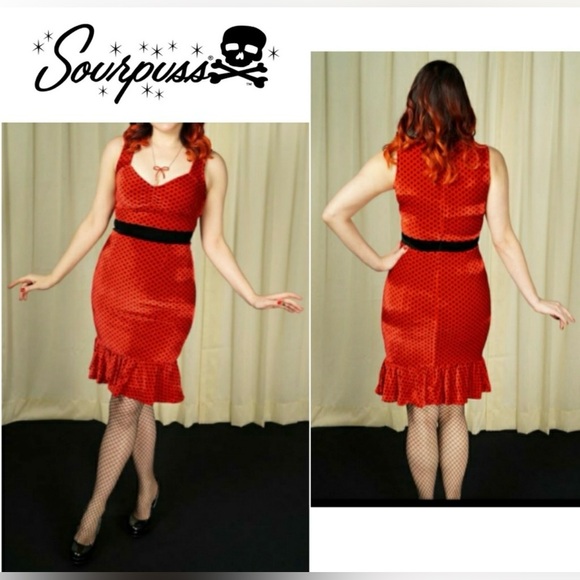 Sourpuss Ladybug Polka Dot Wiggle Dress Size XXXL - Picture 1 of 15